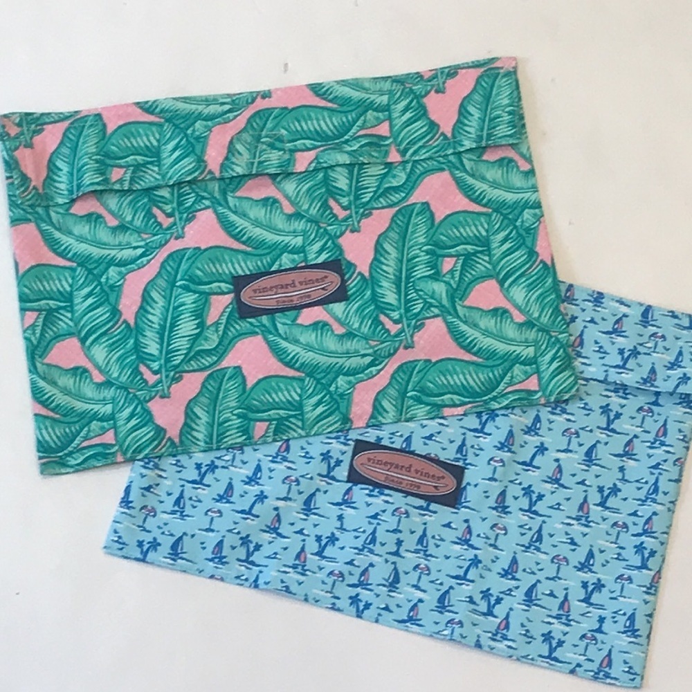 2 Vineyard Vines Tropical Swim Beach Velcro Pouches